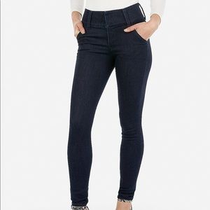 High Waisted Denim Wide Waistband Skinny Jeans